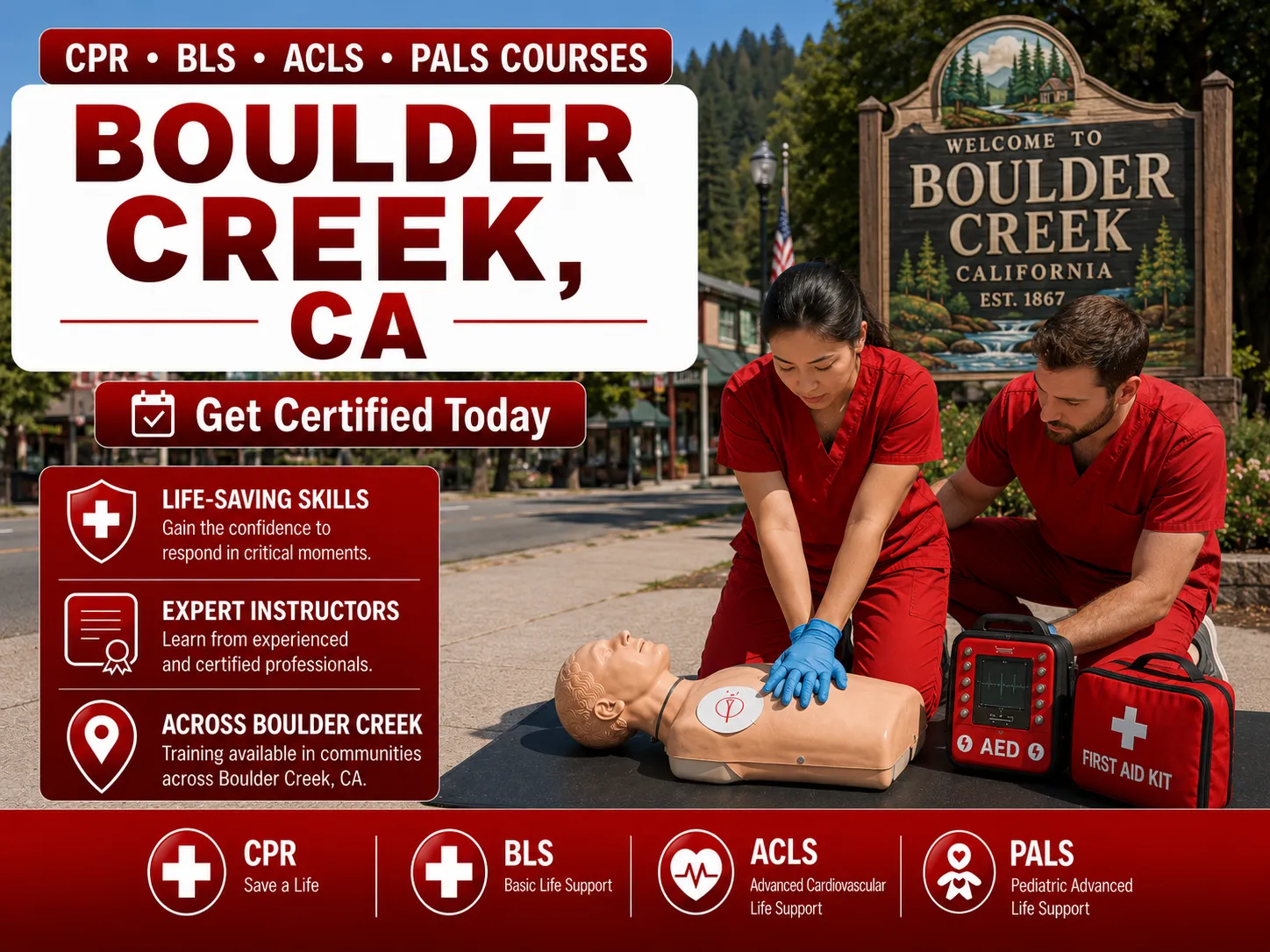 CPR, BLS, ACLS, PALS & First Aid in Boulder Creek, CA