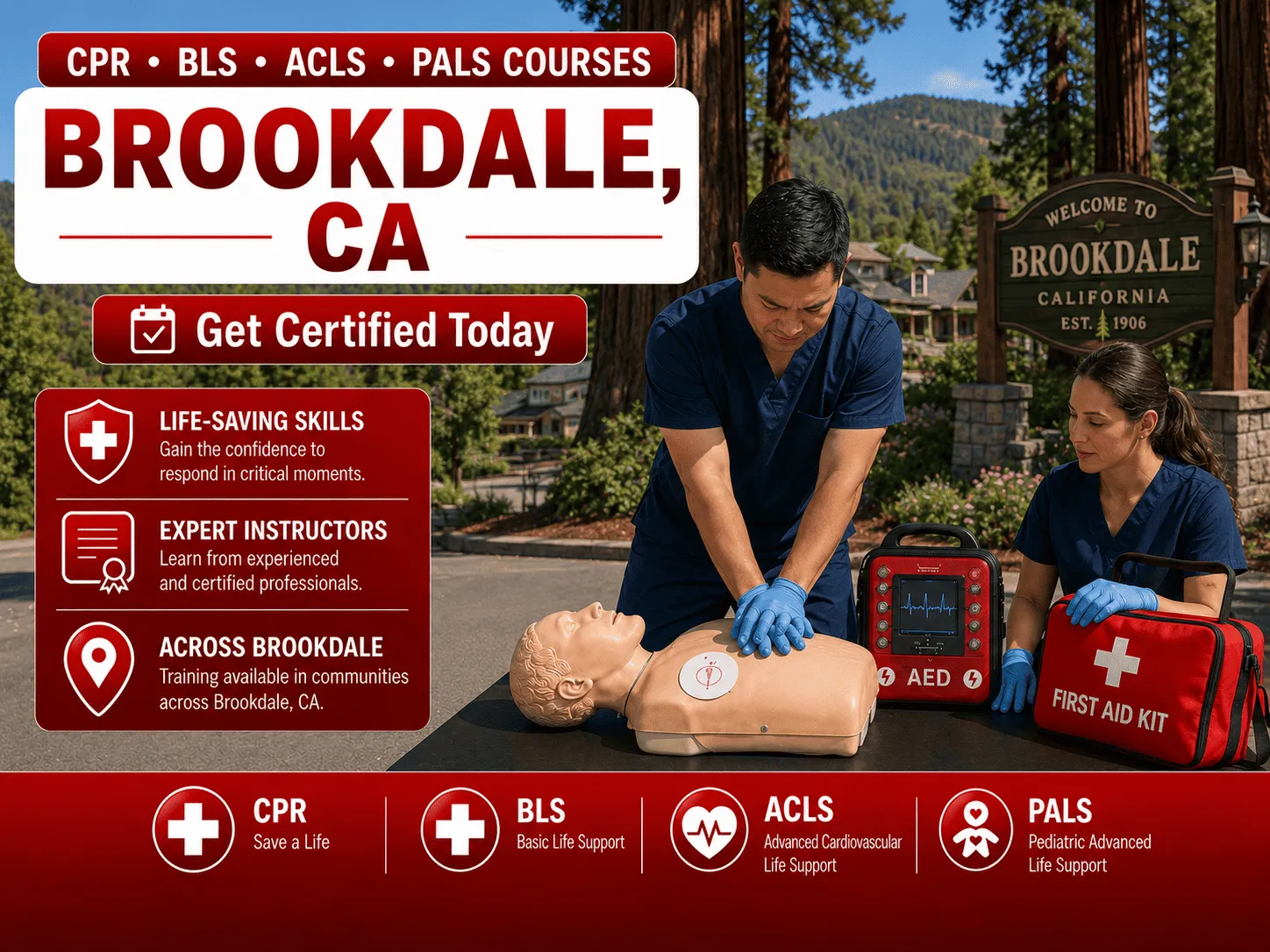 CPR, BLS, ACLS & PALS Certification Courses Near Brookdale, CA