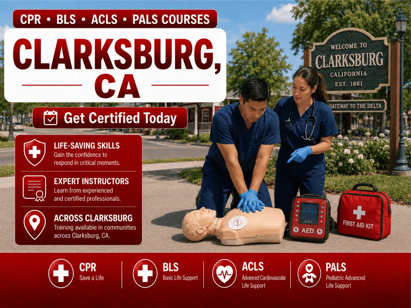 CPR, BLS, ACLS & PALS Certification Courses Near Clarksburg, CA