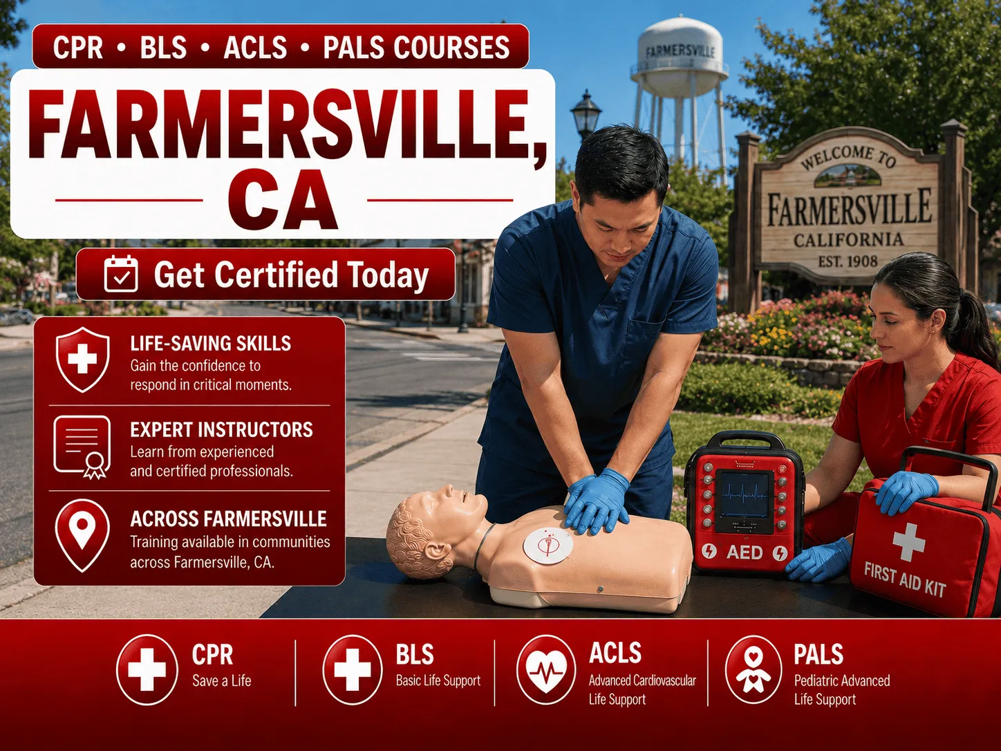 CPR, BLS, ACLS & PALS Certification Courses Near Farmersville, CA