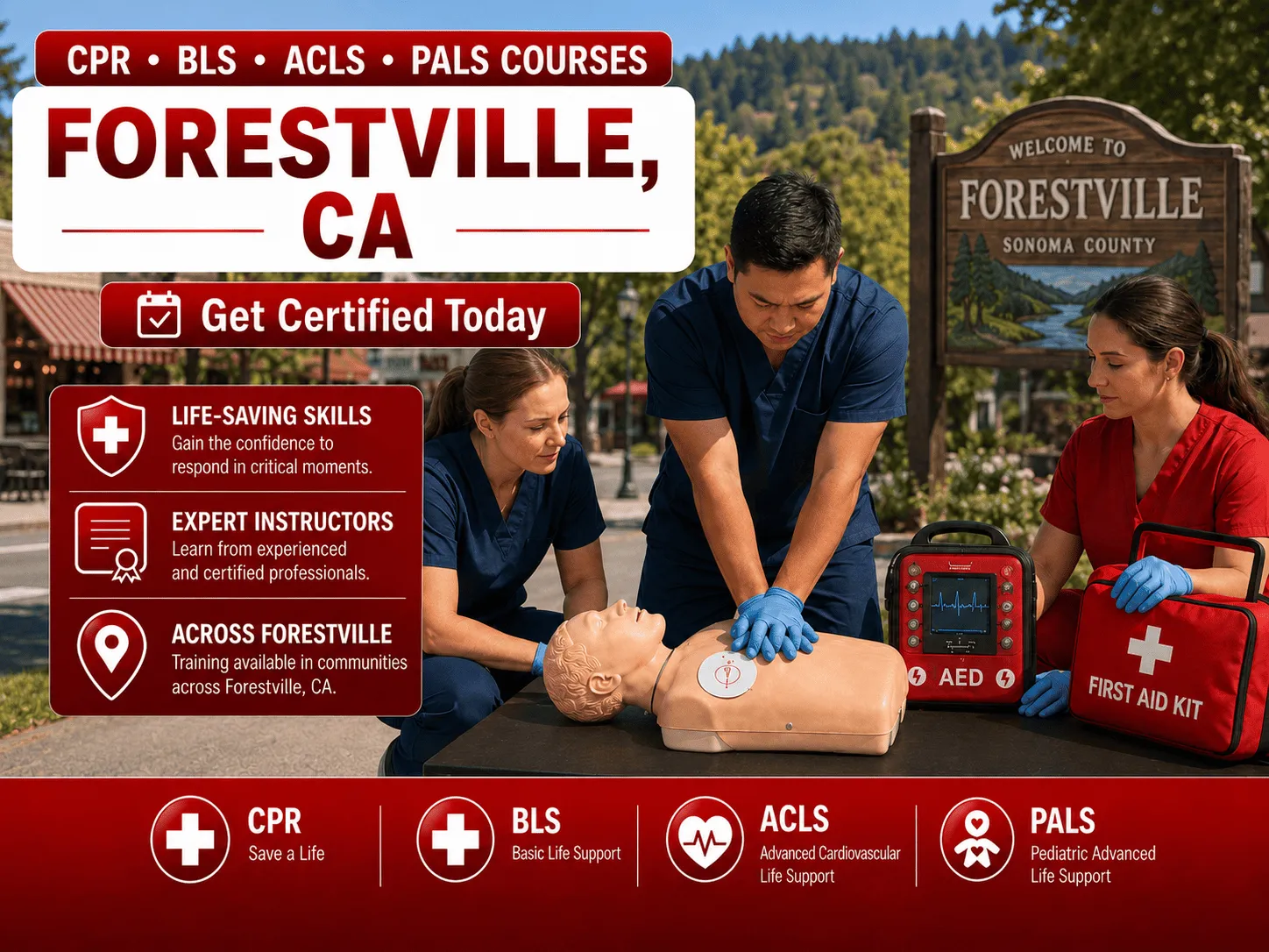 CPR, BLS, ACLS & PALS Certification Courses Near Forestville, CA