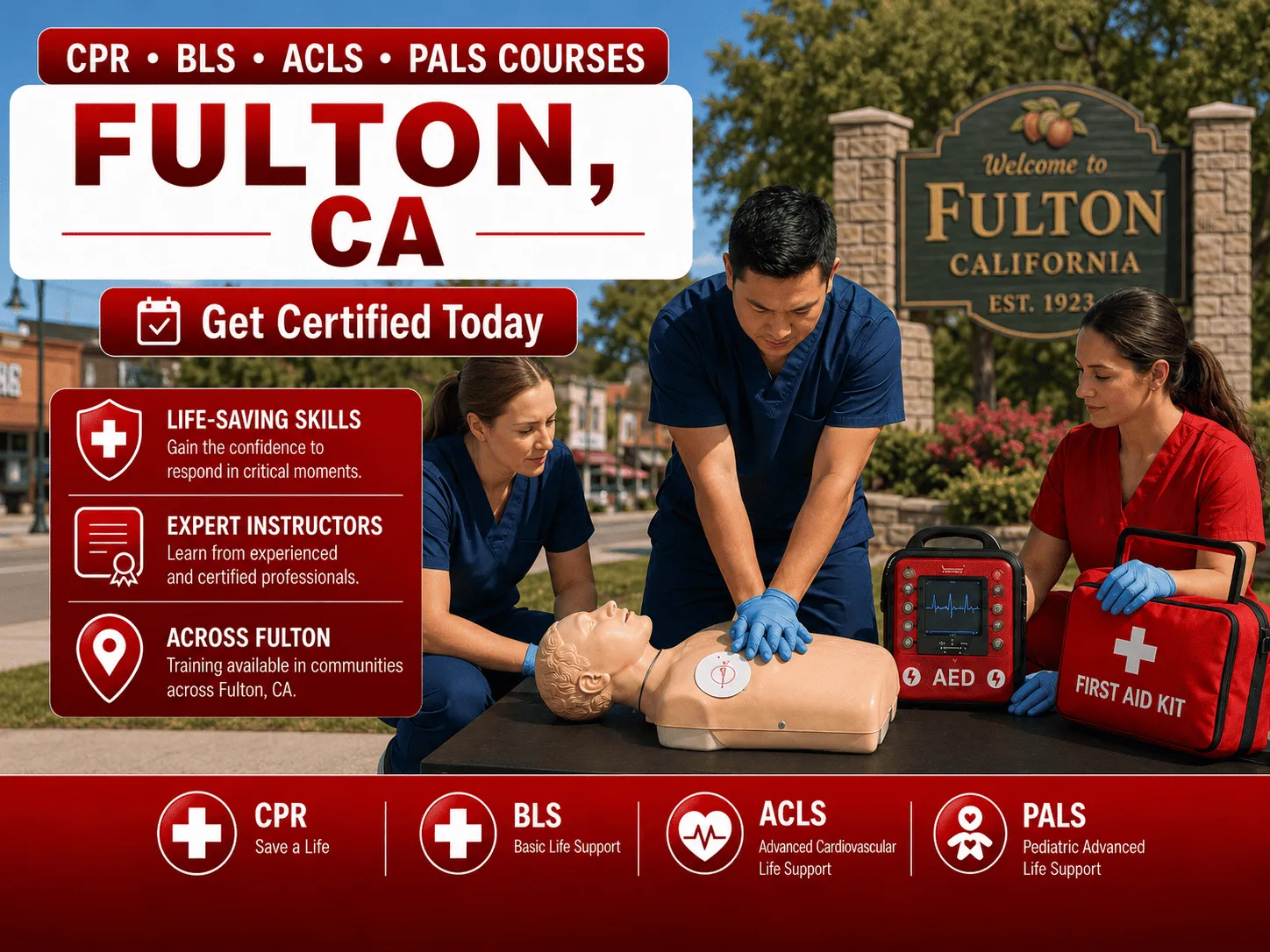 CPR, BLS, ACLS & PALS Certification Courses Near Fulton, CA
