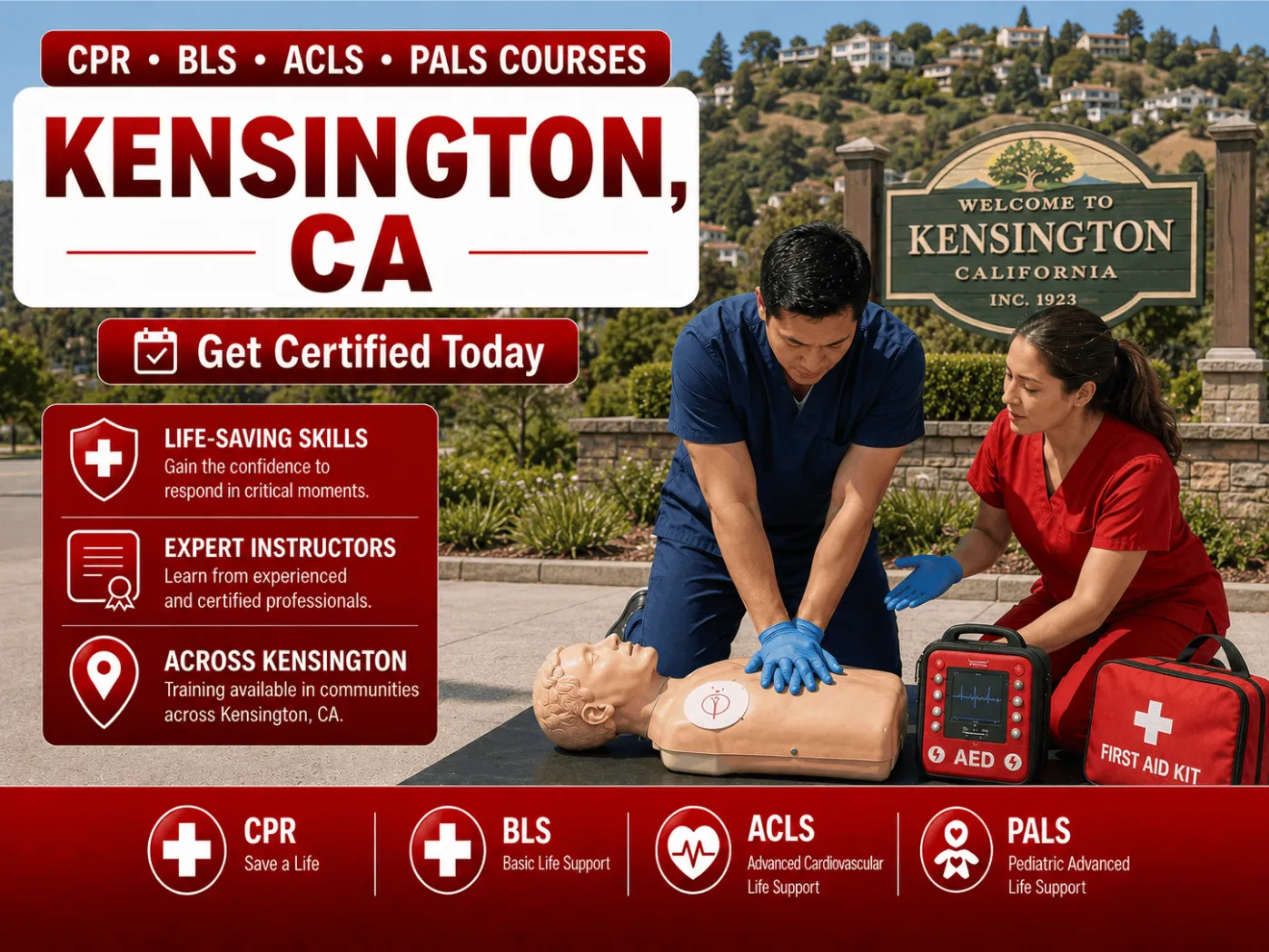 CPR, BLS, ACLS & PALS Certification Courses Near Kensington, CA