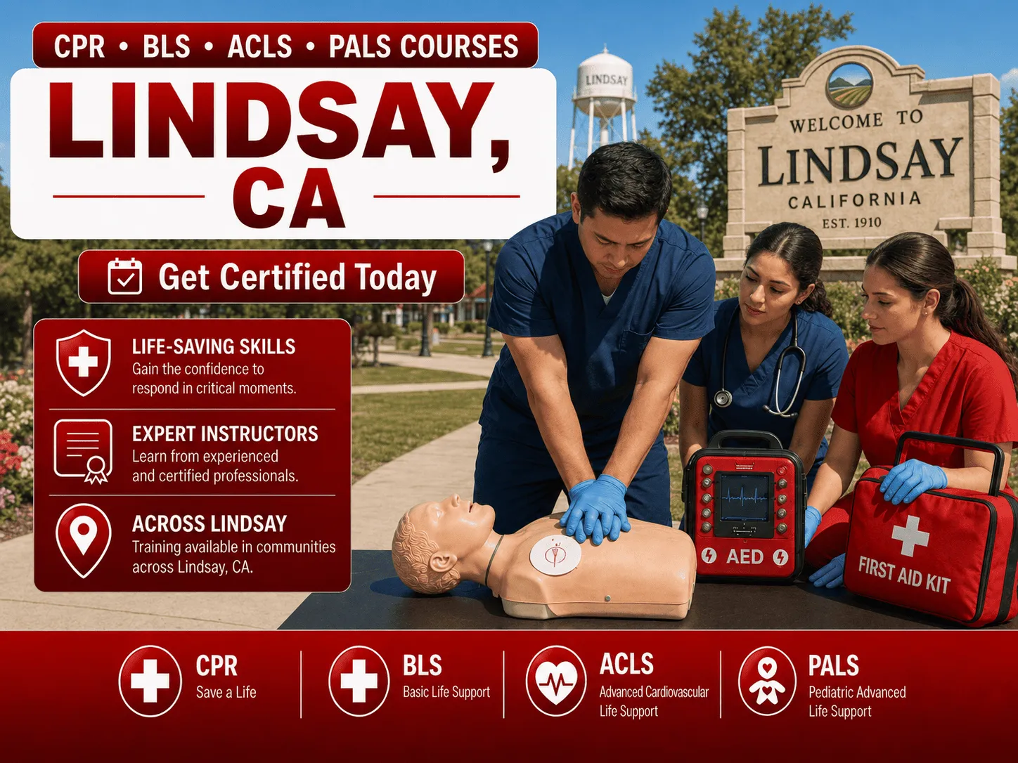 CPR, BLS, ACLS & PALS Certification Courses Near Lindsay, CA