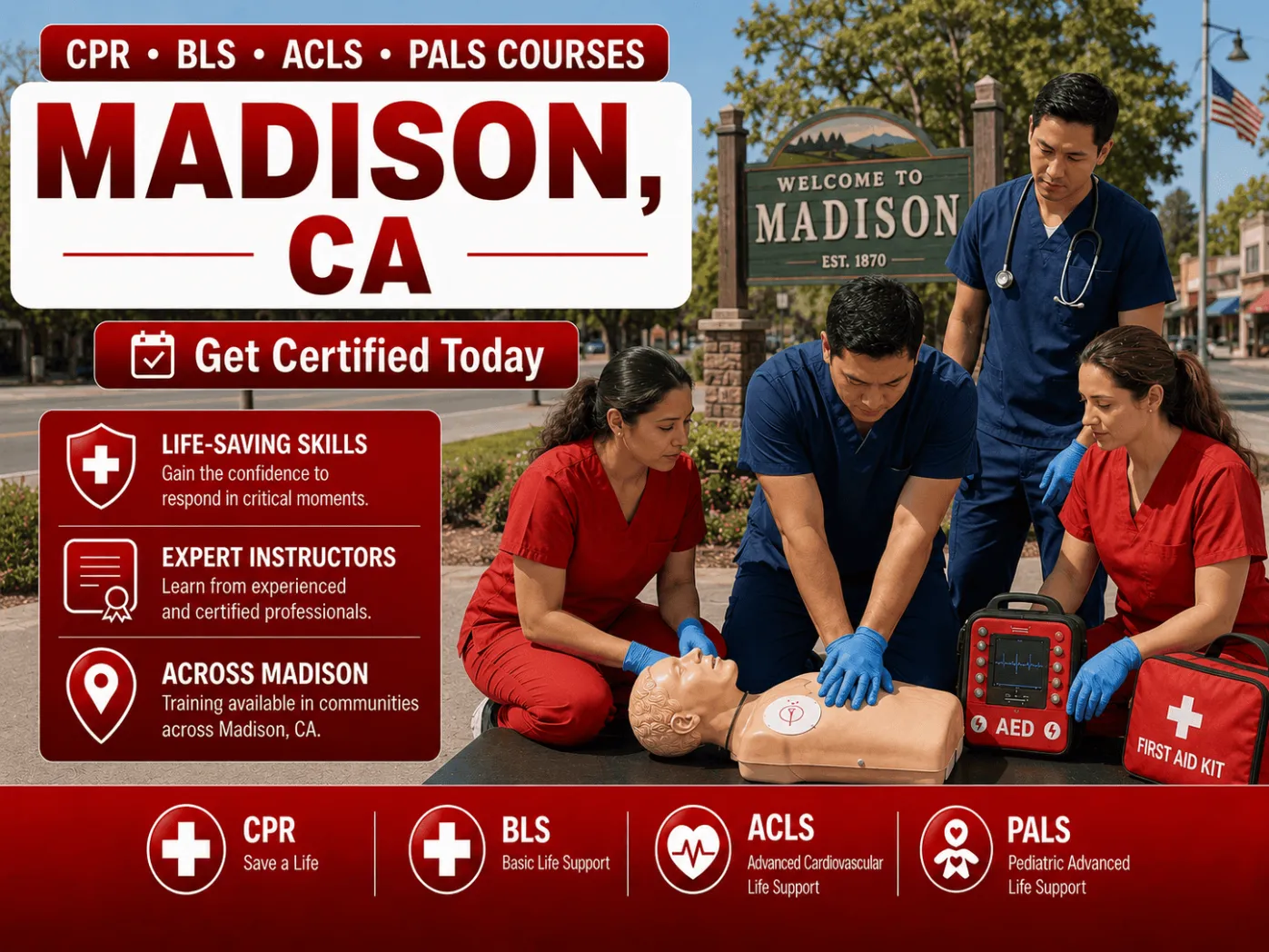 cpr bls certification courses in madison ca
