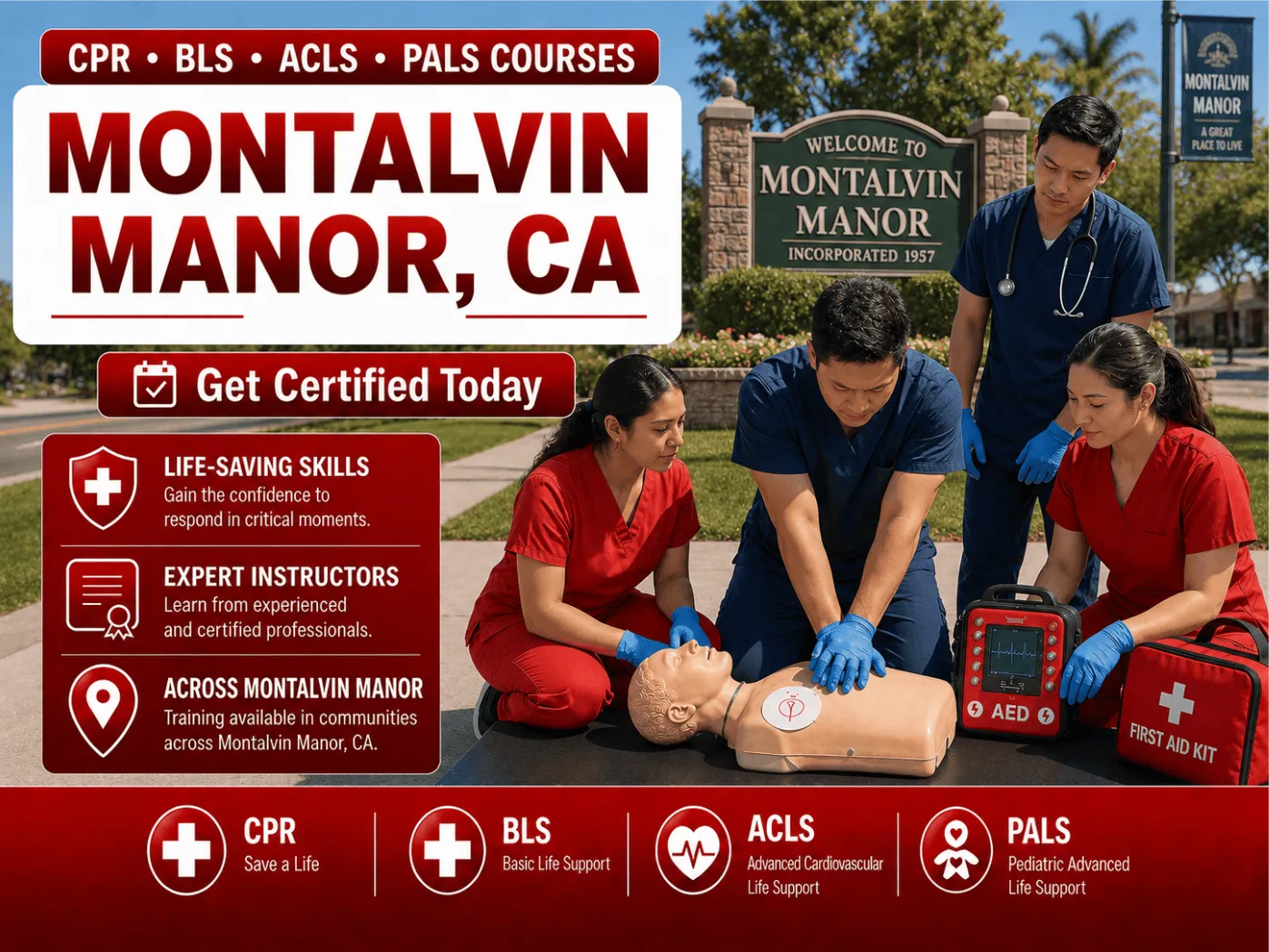 CPR, BLS, ACLS & PALS Certification Courses Near Montalvin Manor, CA