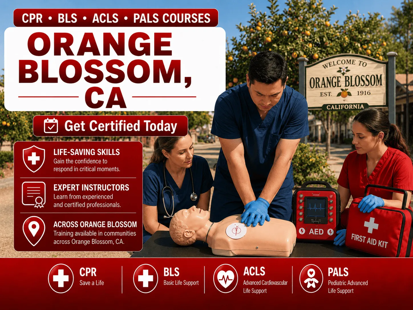 cpr bls certification courses in orange blossom ca