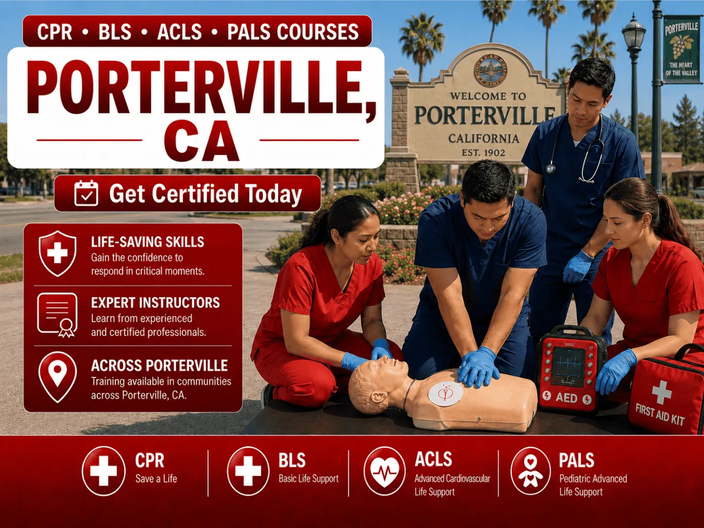 CPR, BLS, ACLS & PALS Certification Courses Near Porterville, CA