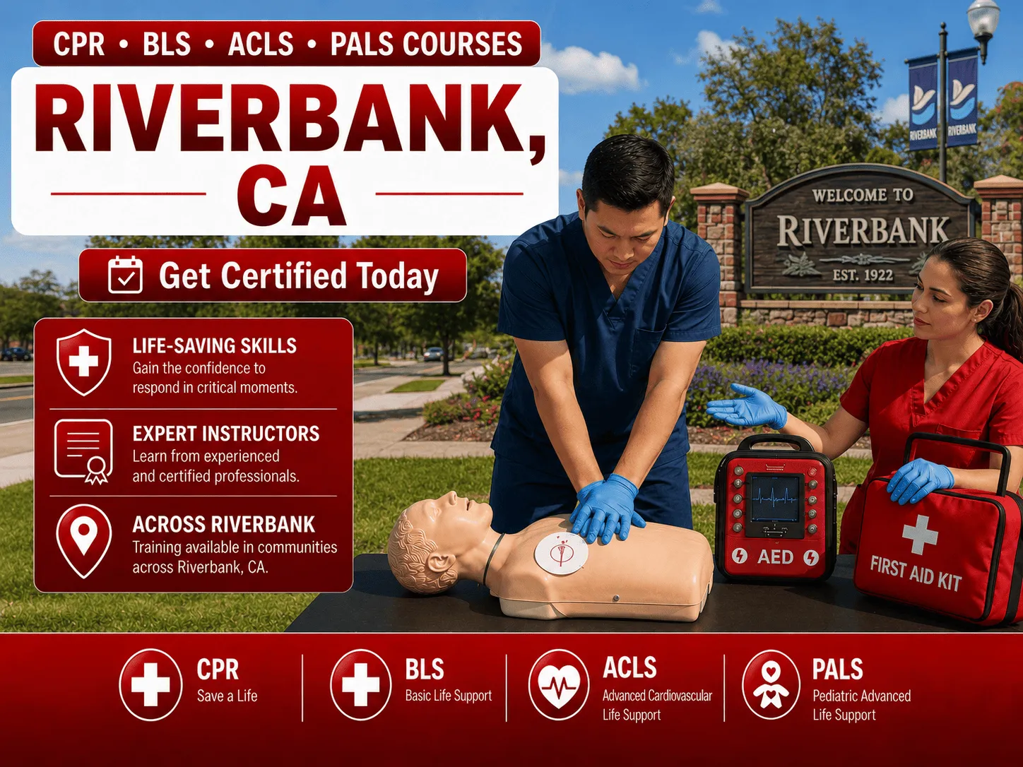CPR, BLS, ACLS & PALS Certification Courses Near Riverbank, CA
