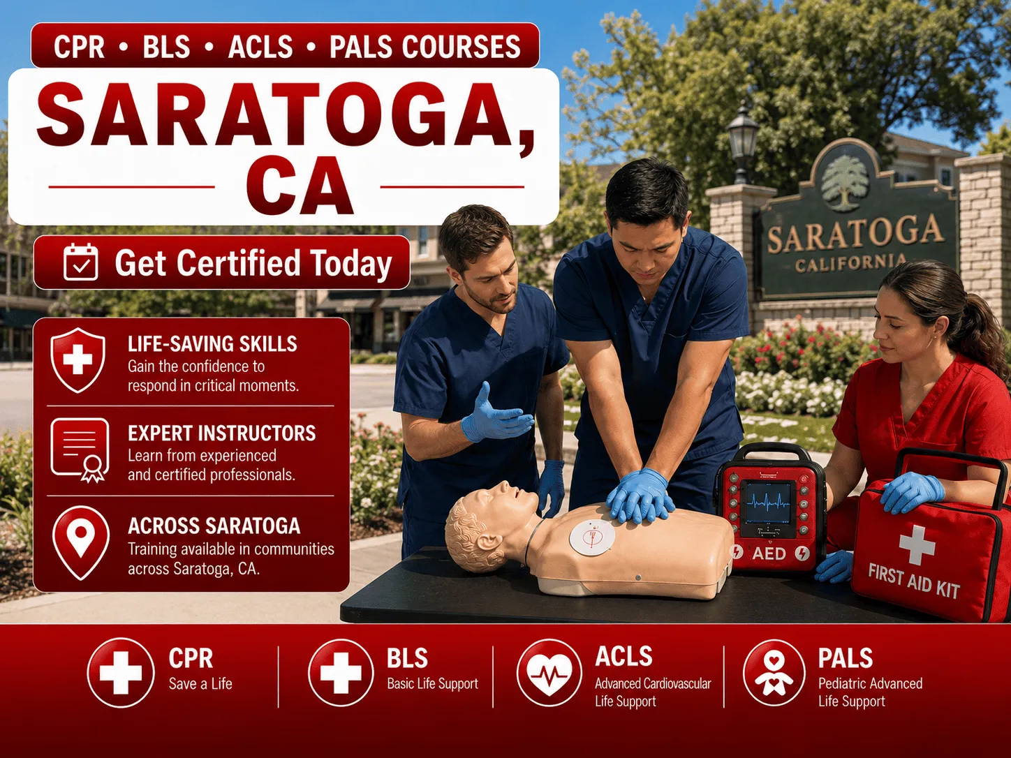 CPR, BLS, ACLS & PALS Certification Courses Near Saratoga, CA