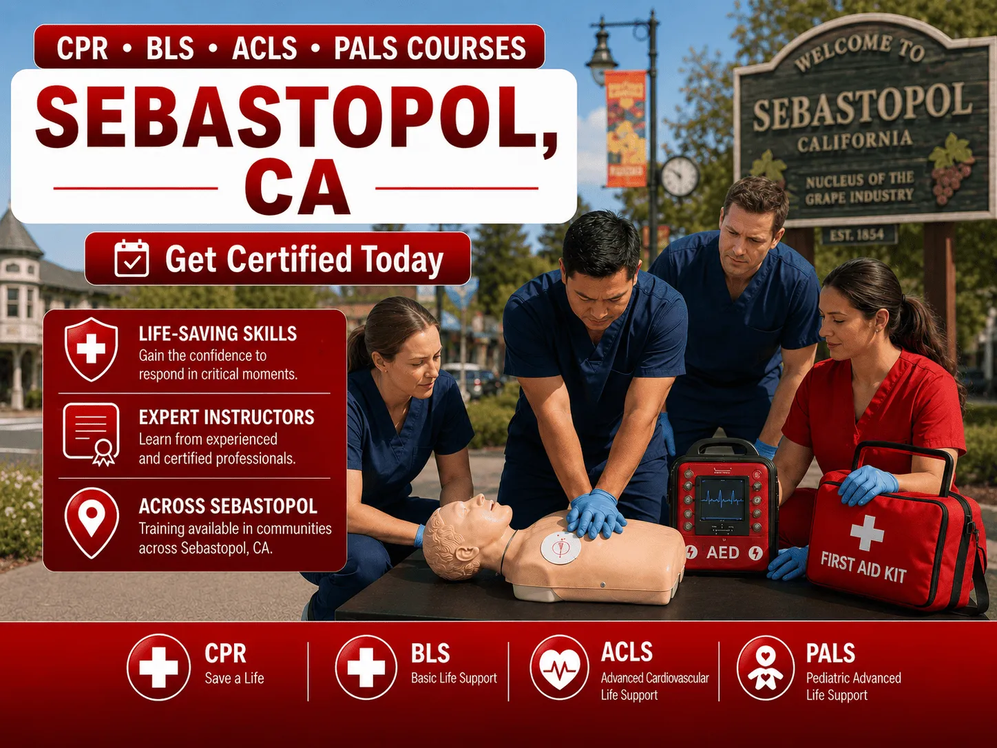 CPR, BLS, ACLS & PALS Certification Courses Near Sebastopol, CA