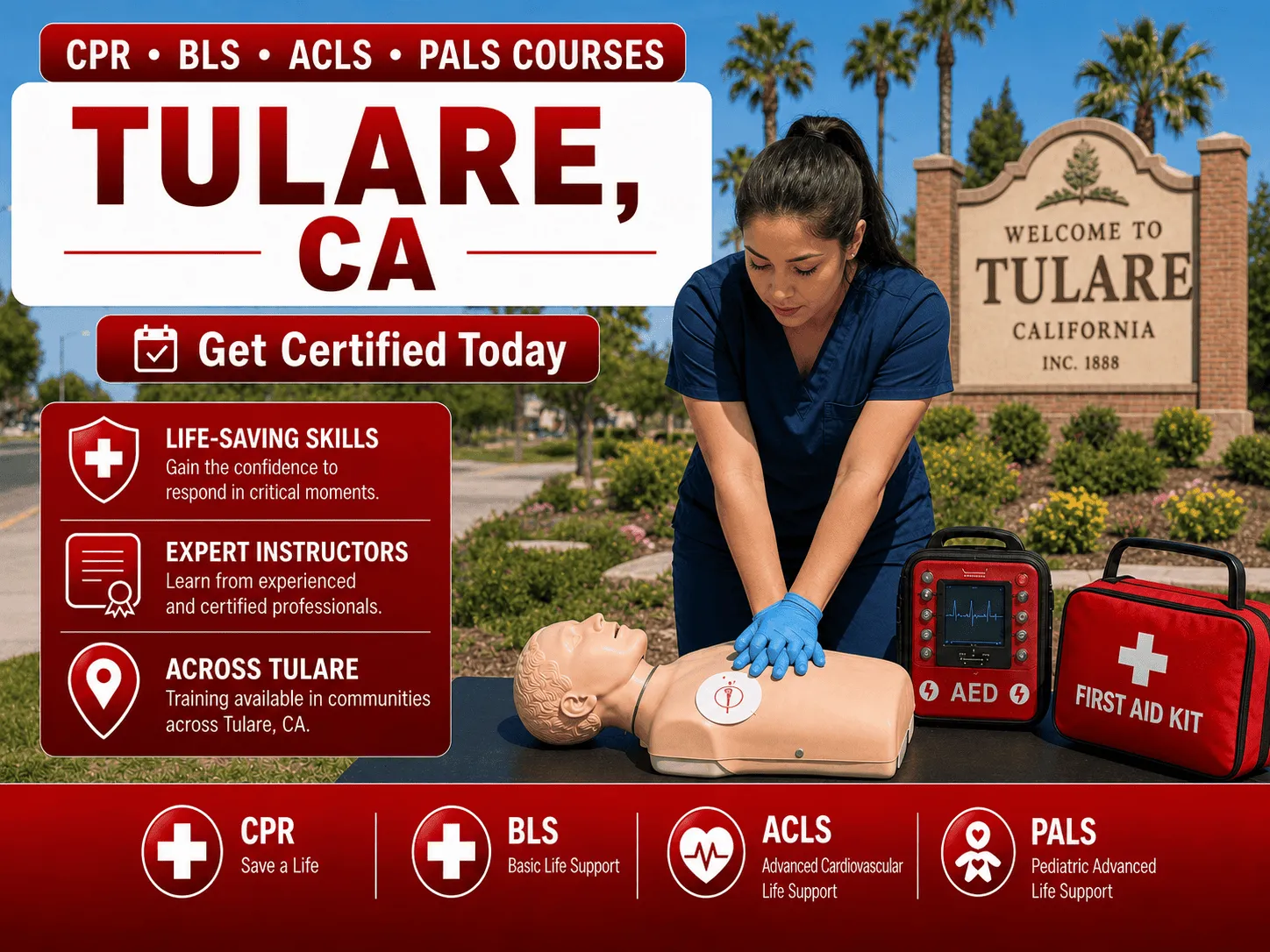 CPR, BLS, ACLS & PALS Certification Courses Near Tulare, CA