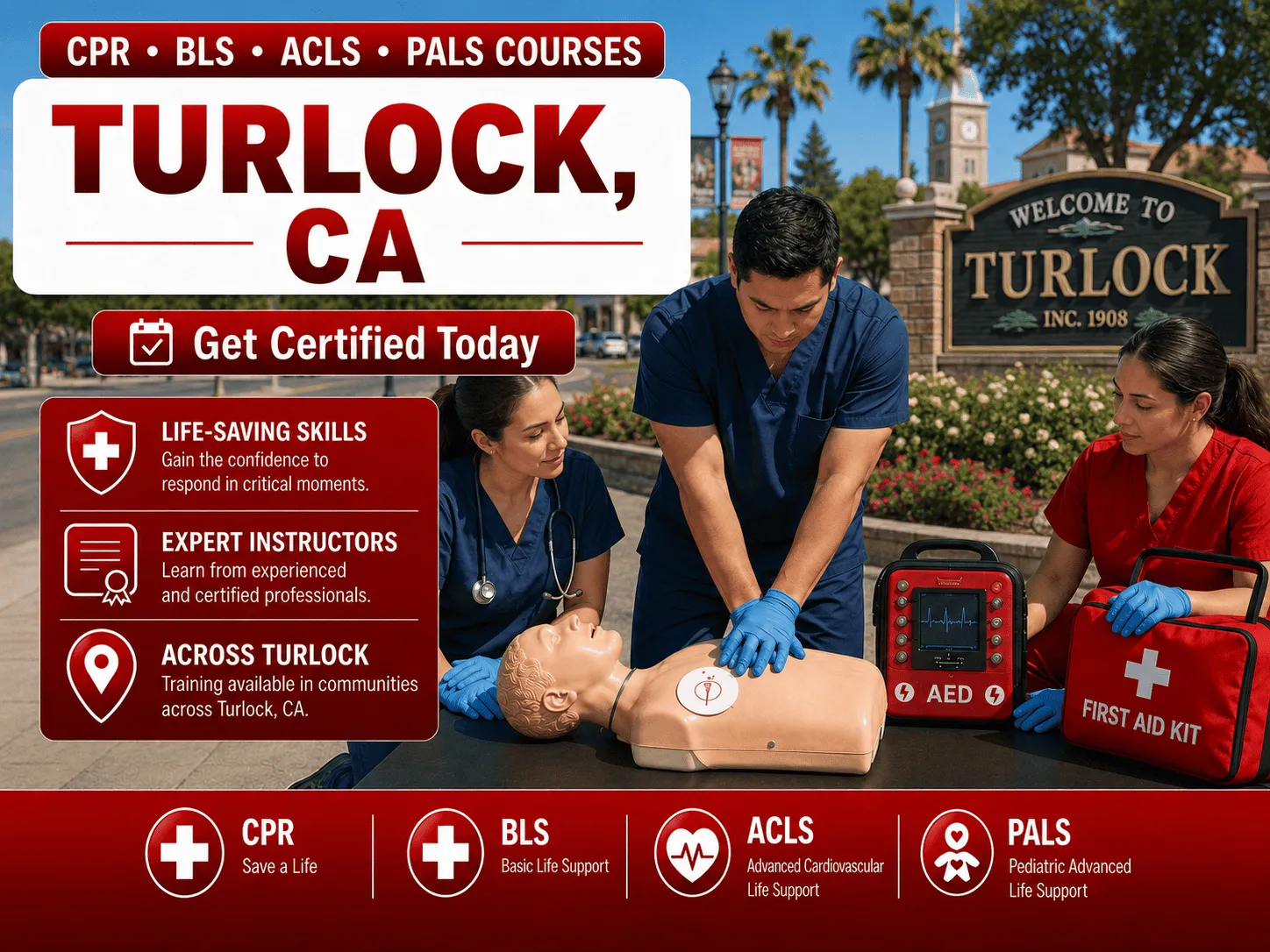 CPR, BLS, ACLS & PALS Certification Courses Near Turlock, CA