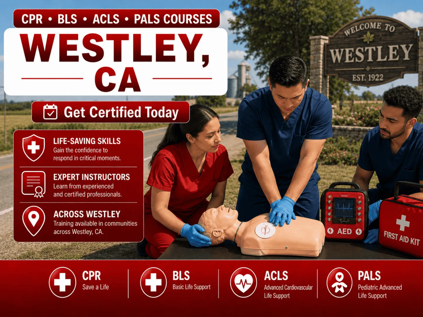 cpr bls certification courses in westley ca