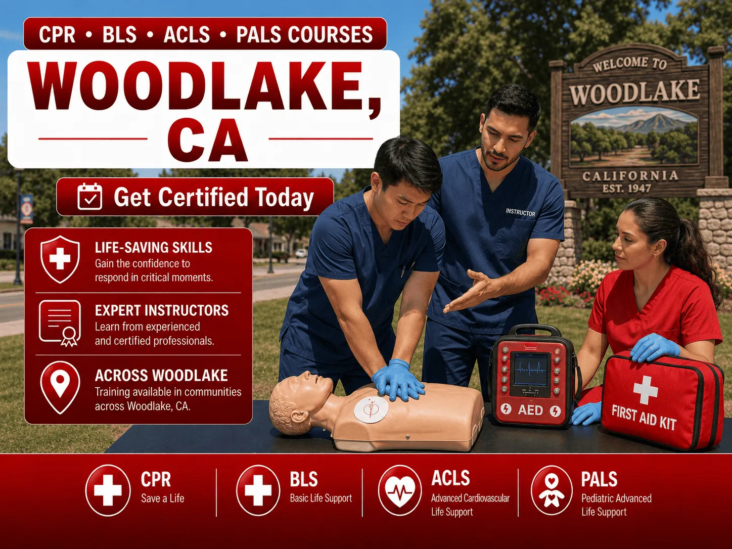 CPR, BLS, ACLS & PALS Certification Courses Near Woodlake, CA